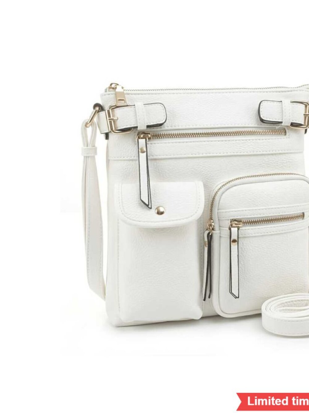 Vegan Synthetic Leather Crossbody Purse with Adjustable Strap